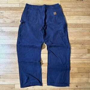 Vintage‎ 2000s Carhartt Navy Carpenter Work Pants 38x32